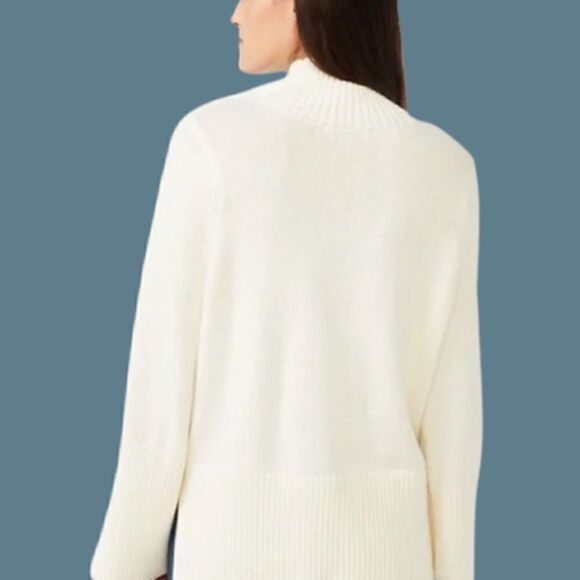 NWOT Free Assembly Oversize Funnel Neck Sweater Ivory Cream Size SMALL - Picture 4 of 11